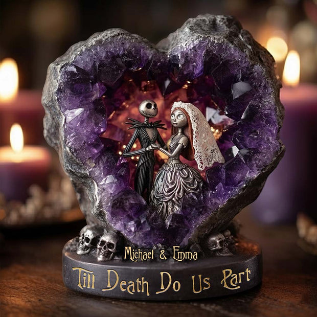 Amethyst Style Spooky Couple, Till Death Do Us Part, Wedding Gift - Personalized Custom Shaped Acrylic Plaque CT01