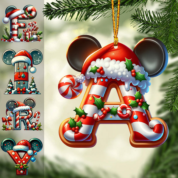Mouse Ears Custom Alphabet - Personalized Shaped Acrylic Ornament CT01