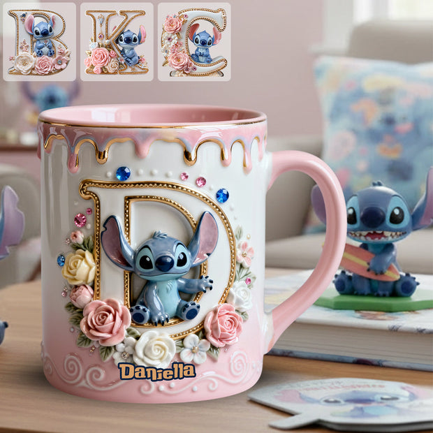 Custom Alphabet For Blue Monster Lover - Personalized Accent Mug CT01