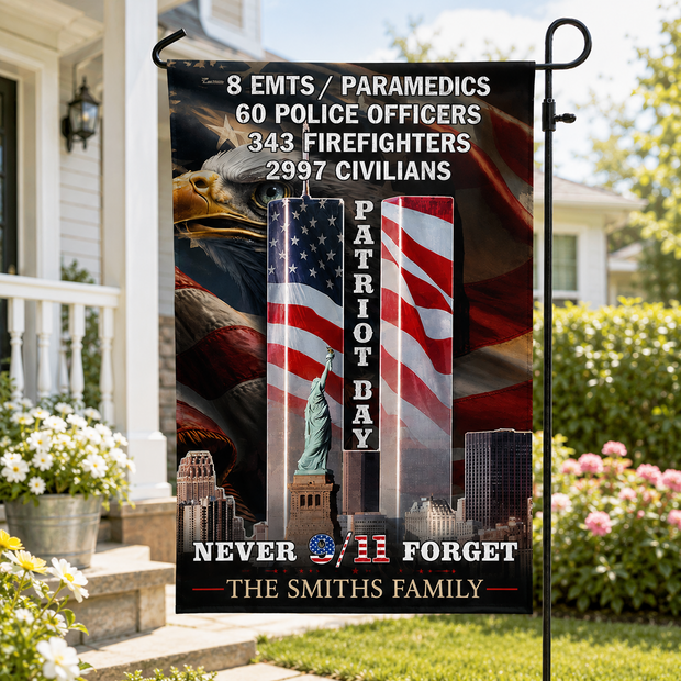Never Forget 9/11 - Personalized Flag - Gift For Veterans