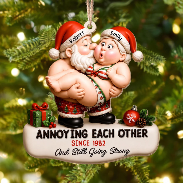 Funny Growing Old Together Christmas Gift For Couple, Husband And Wife - Personalized Ornament