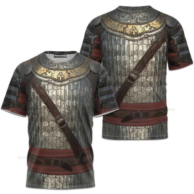 Knight Medieval Armor Cosplay Costume - 3D Tshirt