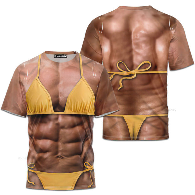 Lady Bodybuilder Funny Cosplay Costume - 3D Tshirt