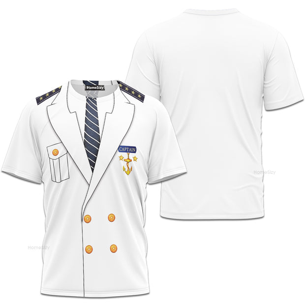 Men Captain Cosplay Costume - 3D Tshirt