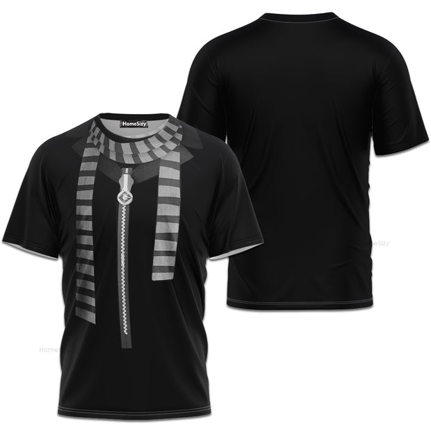 Despicable Me Gru's Scarf Black Cosplay Costume - 3D Tshirt