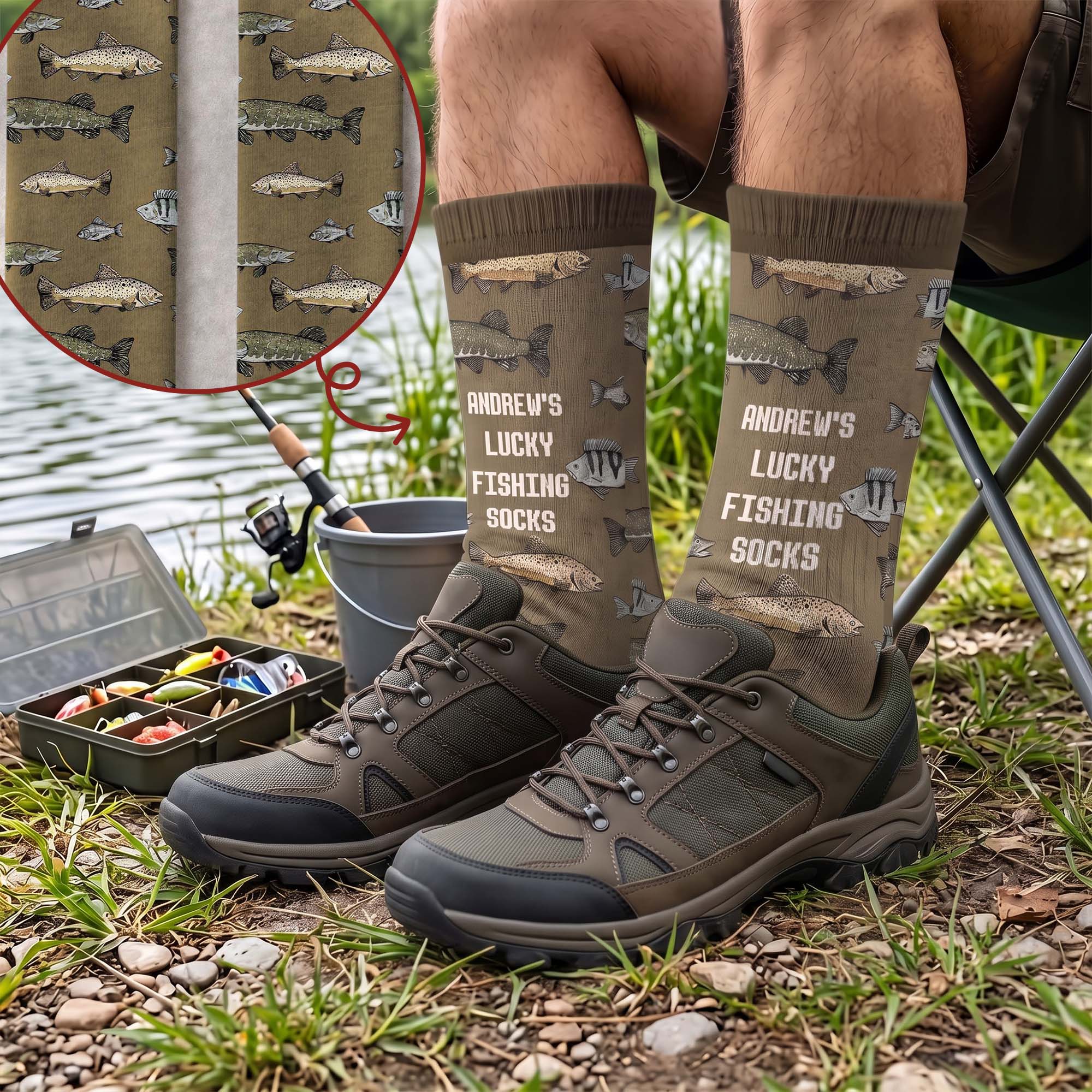my lucky fishing socks personalized socks 2