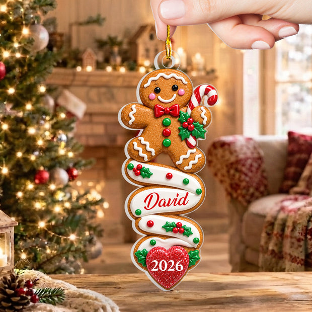 Cute Candy Cane Cookies Spiral  Decoration Christmas Gifts For Kids, Family - Personalized Acrylic Ornament