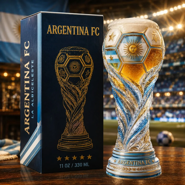Argentina FC World Cup    - Personalized Trophy Beer Glass - Personalized Gifts For Football Lovers, Sports Fans, Sports Lovers, Wolrd Cup
