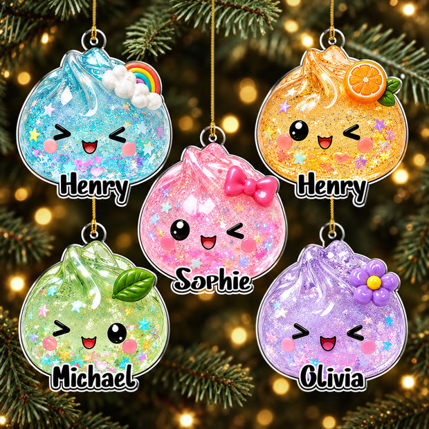 Custom Name Cute Dumplings Squishy Christmas - Personalized Acrylic Ornament