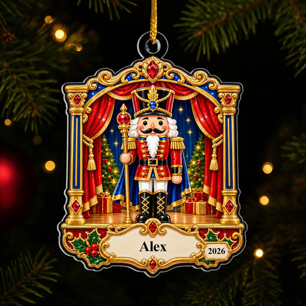 Nutcracker Stage Archway - Personalized Acrylic Ornament - Gift For Family