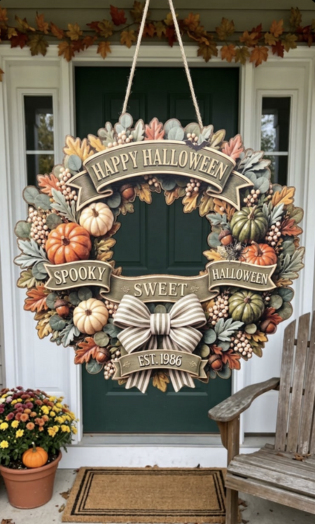 Review by Alyssa S. - Welcome To Autumn Days - Personalized Wood Sign - Halloween Gift For Family