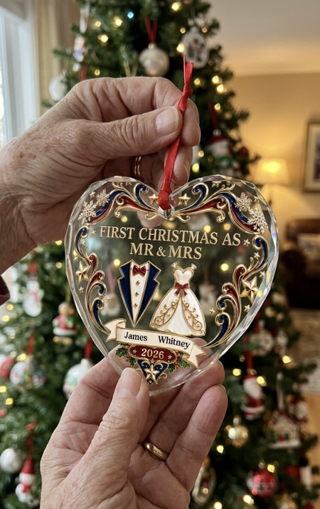 Review by Whitney. Rodriguez - Gather Love Celebrate - Personalized Heart Glass Ornament - Chrismas Gift For Couple