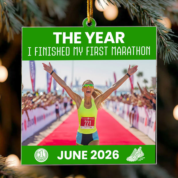 The Year With My Running Memories  - Personalized Acrylic Ornament - Gift For Her