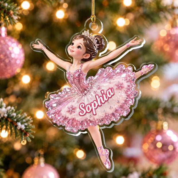 Made For My Little Ballerina- Personalized Acrylic Ornament - Gift For Family