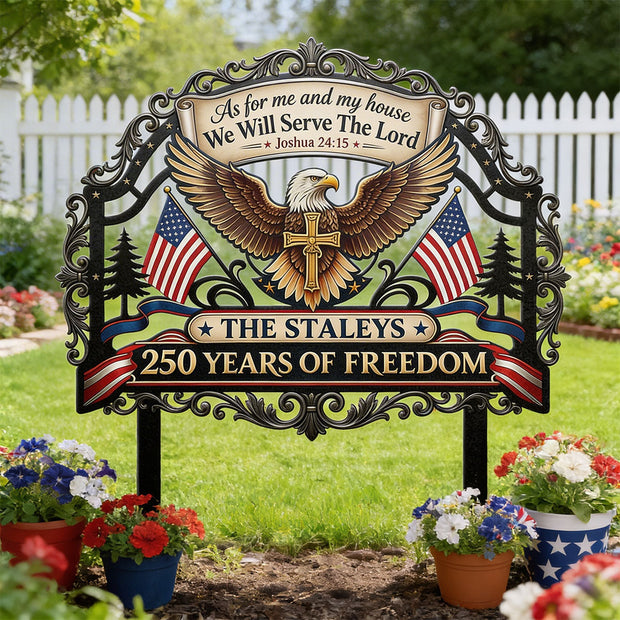 As For Me And My House We Will Serve The Lord - Personalized Metal Sign - 250th Anniversary Gift