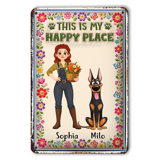 The Place That Brings Me Happiness - Personalized Metal Sign  - Gift For Family