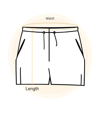 AOP Beach Short measurement guide