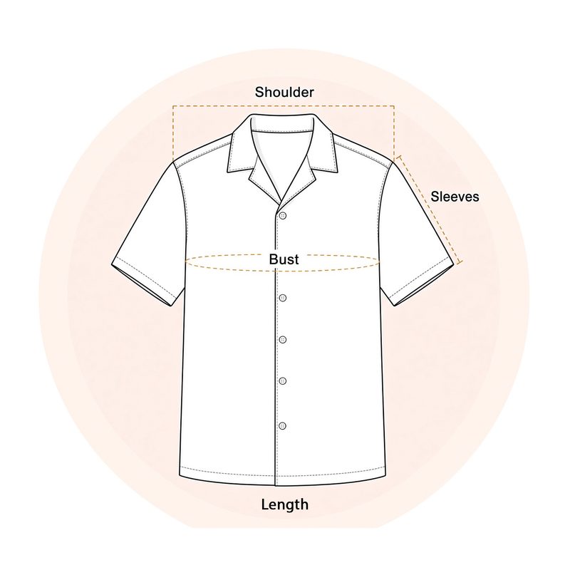 AOP Hawaiian Shirt measurement guide