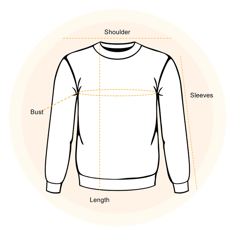 AOP Ugly Sweater measurement guide