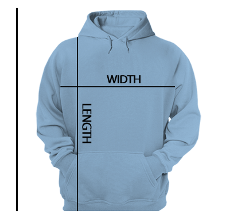 Cotton Hoodie measurement guide